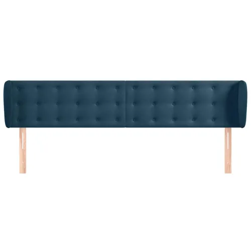 Uzglavlje s ušima tamnoplavo 203x23x78/88 cm baršunasto - Tamno plava 203 x 23 x 78/88 cm Cijena