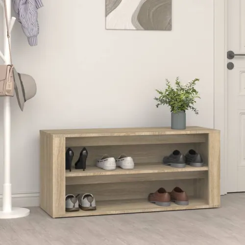 Stalak za cipele boja hrasta 100 x 35 x 45 cm konstruirano drvo - Sonoma hrast Cijena