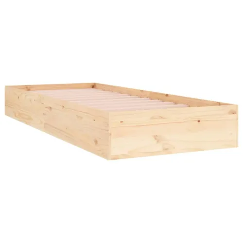 Okvir za krevet od masivnog drva 90 x 190 cm jednokrevetni - Prirodna 90 x 190 cm Cijena