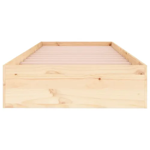 Okvir za krevet od masivnog drva 90 x 190 cm jednokrevetni - Prirodna 90 x 190 cm Cijena