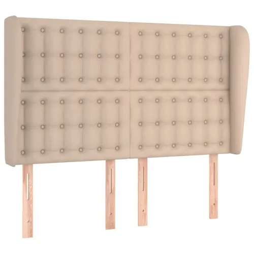 Uzglavlje s ušima boja cappuccina 147x23x118/128cm umjetna koža - Boja cappuccina 147 x 23 x 118/128 cm Cijena