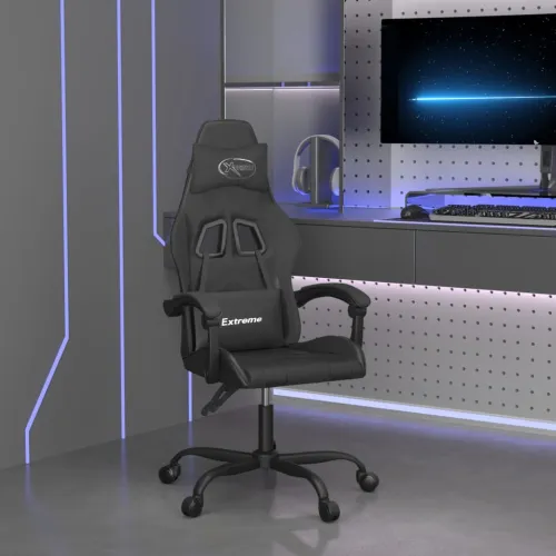Okretna Gaming stolica crna od umjetne kože - Crna Bez naslona za noge Cijena