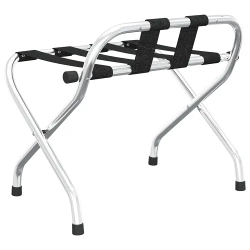 Nosač za prtljagu s naslonom srebrne boje 56x39x52 cm - Crna i srebrna 56 x 39 x 52 cm Cijena