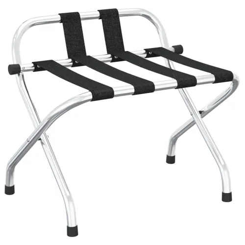 Nosač za prtljagu s naslonom srebrne boje 56x39x52 cm - Crna i srebrna 56 x 39 x 52 cm Cijena