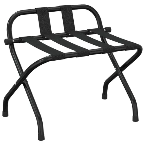Stalak za prtljagu s naslonom crni 56 x 39 x 52 cm - Crna 56 x 39 x 52 cm Cijena