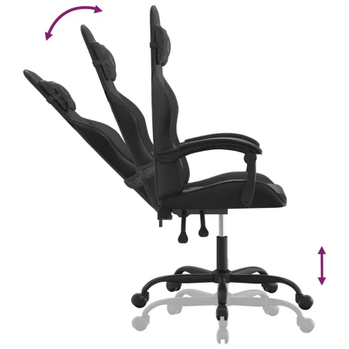 Gaming stolica od umjetne kože crna - Crna Bez naslona za noge Cijena