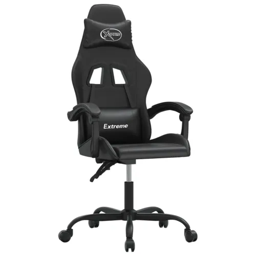 Gaming stolica od umjetne kože crna - Crna Bez naslona za noge Cijena