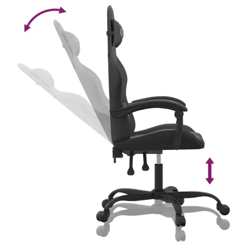 Gaming stolica od umjetne kože crna - Crna Bez naslona za noge Cijena