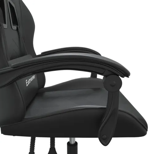 Gaming stolica od umjetne kože crna - Crna Bez naslona za noge Cijena