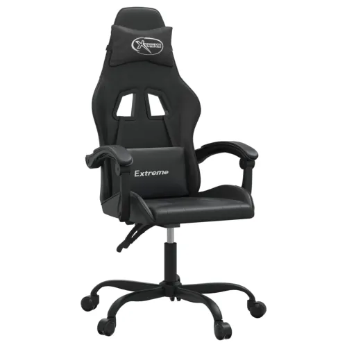 Gaming stolica od umjetne kože crna - Crna Bez naslona za noge Cijena