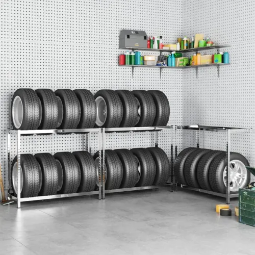 Stalci za gume s 2 razine 3 kom srebrni 110x40x110 cm čelični - 110 x 40 x 110 cm 1 3 110 x 40 x 110 cm Cijena