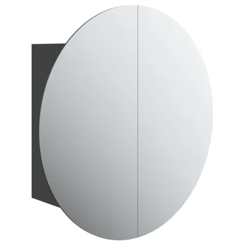Kupaonski ormarić s okruglim ogledalom LED crni 47x47x17,5 cm - Crna 47 x 47 x 17.5 cm Cijena