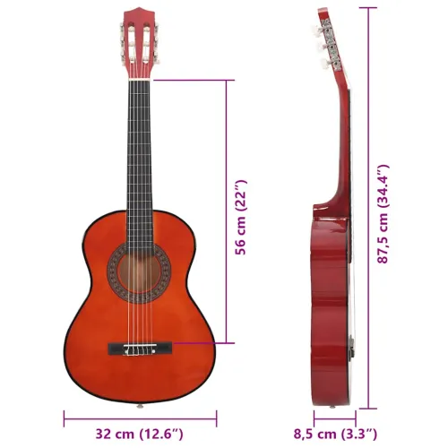 8-dijelni set klasične gitare za početnike 1/2 34 - Tamno smeđa 1/2 34 Cijena