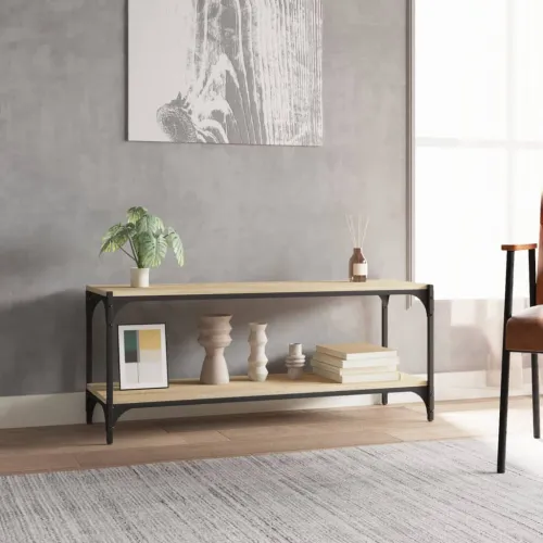 TV ormarić boja hrasta 100x33x41 cm konstruirano drvo i čelik - sonoma hrast 1 100 cm Sonoma hrast Cijena