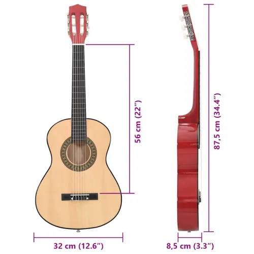 8-dijelni početnički set klasične gitare za djecu 1/2 34 - Svjetlosmeđa 1/2 34 Cijena