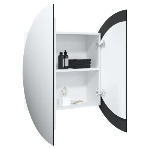 Kupaonski ormarić s okruglim ogledalom LED bijeli 54x54x17,5 cm - Bijela 54 x 54 x 17.5 cm 1 Cijena