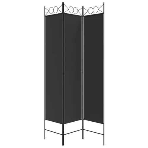 Paravan - Sobna pregrada s 3 panela crna 120 x 200 cm od tkanine - Crna 120 x 200 cm Cijena