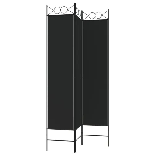 Paravan - Sobna pregrada s 3 panela crna 120 x 200 cm od tkanine - Crna 120 x 200 cm Cijena