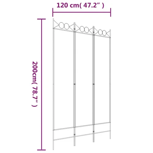 Paravan - Sobna pregrada s 3 panela crna 120 x 200 cm od tkanine - Crna 120 x 200 cm Cijena