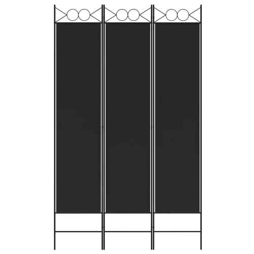 Paravan - Sobna pregrada s 3 panela crna 120 x 200 cm od tkanine - Crna 120 x 200 cm Cijena