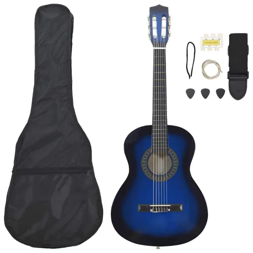 8-dijelni set klasične gitare za početnike plavi 3/4 36 - Plava 3/4 36 Cijena