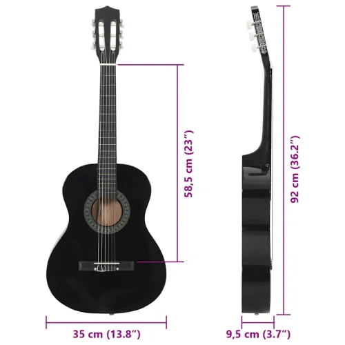 8-dijelni set klasične gitare za početnike crni 3/4 36 ”&nbsp;  &nbsp;  &nbsp; - Crna 3/4 36” Cijena