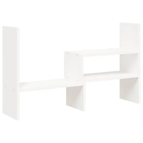 Stalak za monitor bijeli (39-72) x 17 x 43 cm masivna borovina - Bijela Bijela Cijena