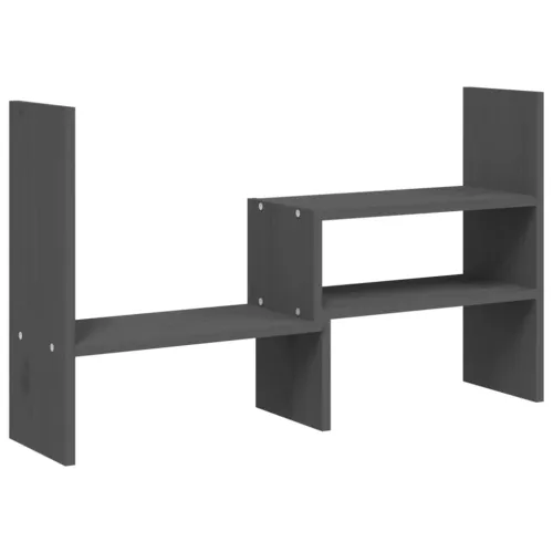 Stalak za monitor sivi (39 - 72) x 17 x 43 cm masivna borovina - Siva Siva Cijena