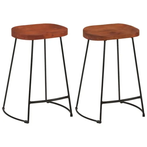 Barski stolci Gavin 2 kom 45 x 40 x 63 od masivnog drva manga - Smeđa 45 x 40 x 62 cm masivno drvo manga Cijena