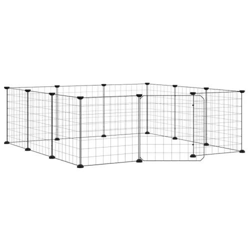 Kavez za kućne ljubimce s 12 panela i vratima crni 105x105x35 cm čelik - 4.3 x 4.3 cm 12 panela sa vratima 4,3 x 4,3 cm 12 panel Cijena