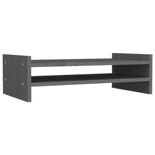Stalak za monitor sivi 50 x 27 x 15 cm od masivne borovine - Siva 50 x 27 x 15 cm Siva 50 x 27 x 15 cm Cijena