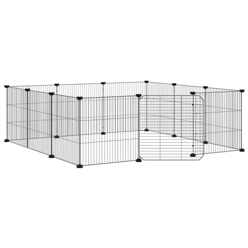 Kavez za kućne ljubimce s 12 panela i vratima crni 105x105x35 cm čelik - 13.3 x 1.5 cm 12 panela sa vratima 13,3 x 1,5 cm 12 pan Cijena