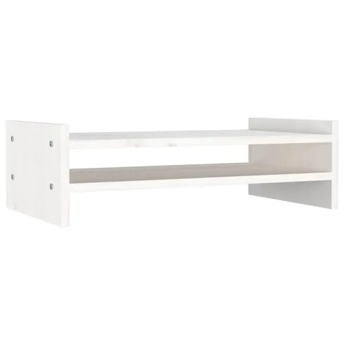 Stalak za monitor bijeli 50 x 27 x 15 cm od masivne borovine - Bijela 50 x 27 x 15 cm Bijela 50 x 27 x 15 cm Cijena