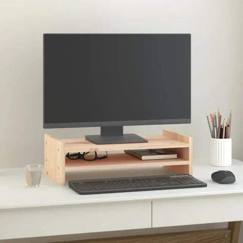 Stalak za monitor 50 x 27 x 15 cm od masivne borovine - Prirodna 50 x 27 x 15 cm Prirodna 50 x 27 x 15 cm Cijena
