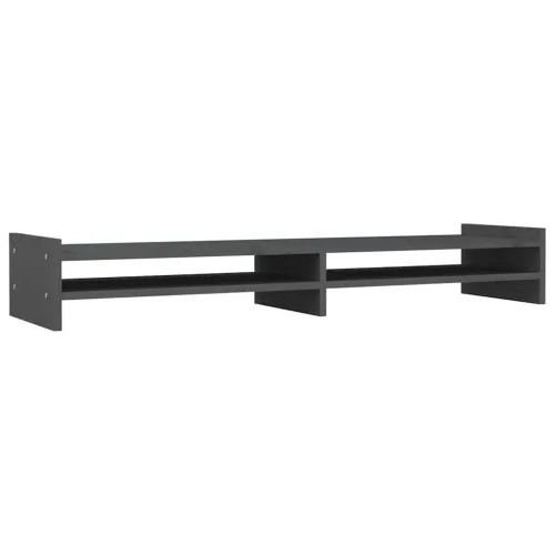 Stalak za monitor sivi 100x27x15 cm od masivne borovine - Siva 100 x 27 x 15 cm Siva 100 x 27 x 15 cm Cijena