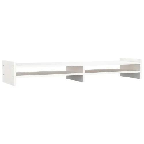 Stalak za monitor bijeli 100x27x15 cm od masivne borovine - Bijela 100 x 27 x 15 cm Bijela 100 x 27 x 15 cm Cijena