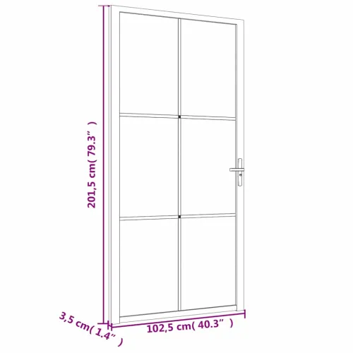 Unutarnja vrata 102,5x201,5 cm bijela od ESG stakla i aluminija - Bijela i prozirna 102,5 x 201,5 cm Rešetke 3 x 2 Cijena
