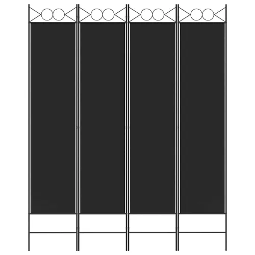 Paravan - Sobna pregrada s 4 panela crna 160 x 200 cm od tkanine - Crna 160 x 200 cm Cijena