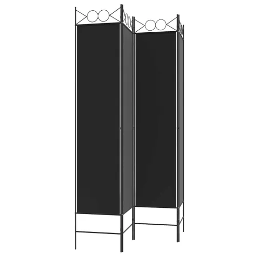 Paravan - Sobna pregrada s 4 panela crna 160 x 200 cm od tkanine - Crna 160 x 200 cm Cijena