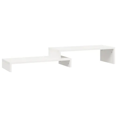 Stalak za monitor bijeli (52-101) x 22 x 14 cm masivna borovina - Bijela Bijela Cijena