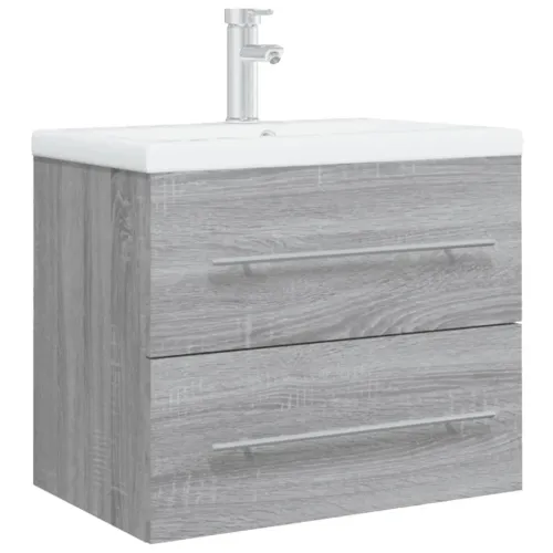 Ormarić s ugrađenim Lavabo - Umivaonikom boja sivog hrasta sonome drveni - Sivi hrast sonoma 60 x 38.5 x 48 cm bez slavine Cijena