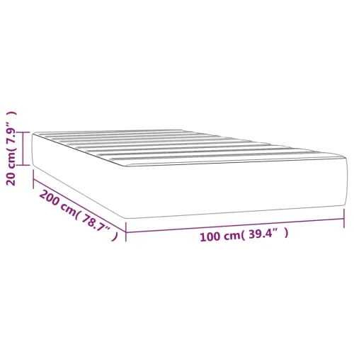 Madrac s oprugama srednje tvrdoće tamnosivi 100x200x20 cm baršunasti - Tamno siva 100 x 200 cm Cijena