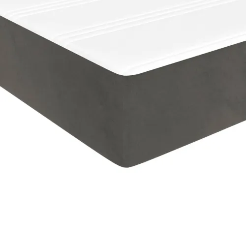 Madrac s oprugama srednje tvrdoće tamnosivi 100x200x20 cm baršunasti - Tamno siva 100 x 200 cm Cijena
