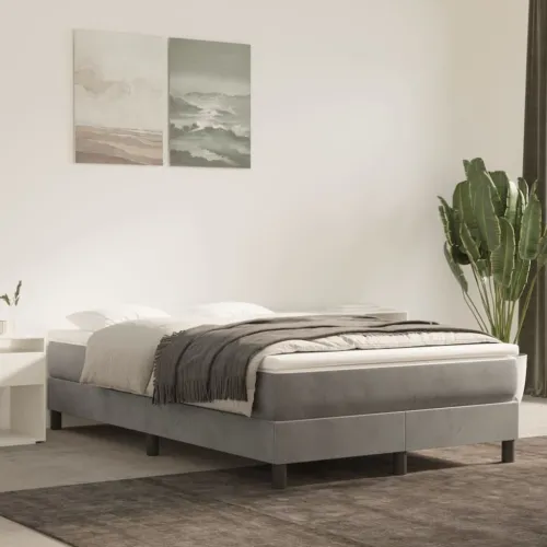 Madrac s oprugama srednje tvrdoće svjetlosivi 120x200x20 cm baršunasti - Svjetlosiva 120 x 200 cm Cijena
