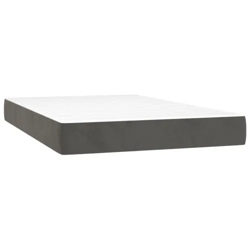 Madrac s oprugama srednje tvrdoće tamnosivi 120x200x20 cm baršunasti - Tamno siva 120 x 200 cm Cijena