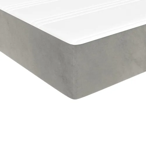 Madrac s oprugama srednje tvrdoće svjetlosivi 140 x 190 x 20 cm baršunasti - Svjetlosiva 140 x 190 cm Cijena