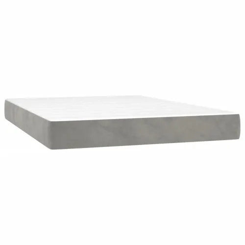 Madrac s oprugama srednje tvrdoće svjetlosivi 140 x 190 x 20 cm baršunasti - Svjetlosiva 140 x 190 cm Cijena