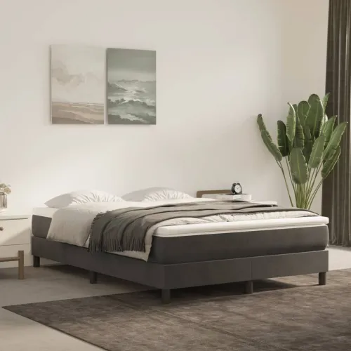 Madrac s oprugama srednje tvrdoće tamnosivi 140 x 190 x 20 cm baršunasti - Tamno siva 140 x 190 cm Cijena