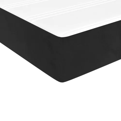 Madrac s džepičastim oprugama srednje tvrdoće crni 140x190x20 cm baršunasti - Crna 140 x 190 cm Cijena
