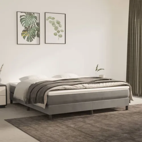 Madrac s oprugama srednje tvrdoće svjetlosivi 180x200x20 cm baršunasti - Svjetlosiva 180 x 200 cm Cijena